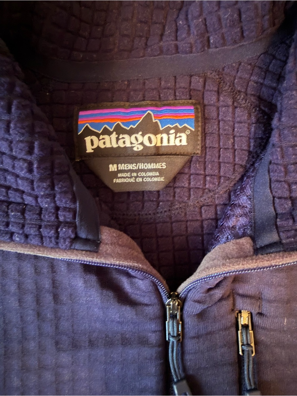 Patagonia Mens R1 Blue Fleece Pullover Half Zip Polartec Power Grid Sz Med - Picture 3 of 11